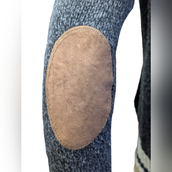 Roots Cabin Wool Blend Shawl Collar Cardigan, Elbow Patches, Men’s Medium - Picture 7 of 10